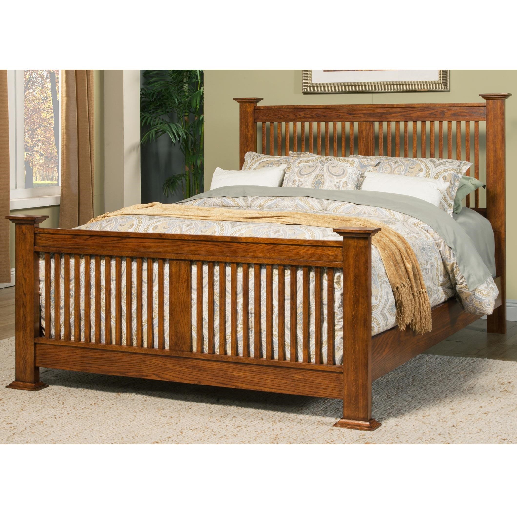 Colorado BCQ1002K Mission Style King Bed with Slat Headboard